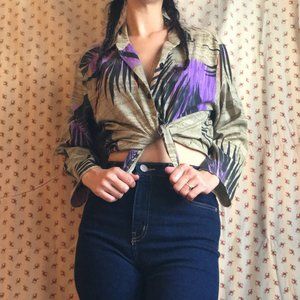 *SOLD* VINTAGE Tropical Print Button Down